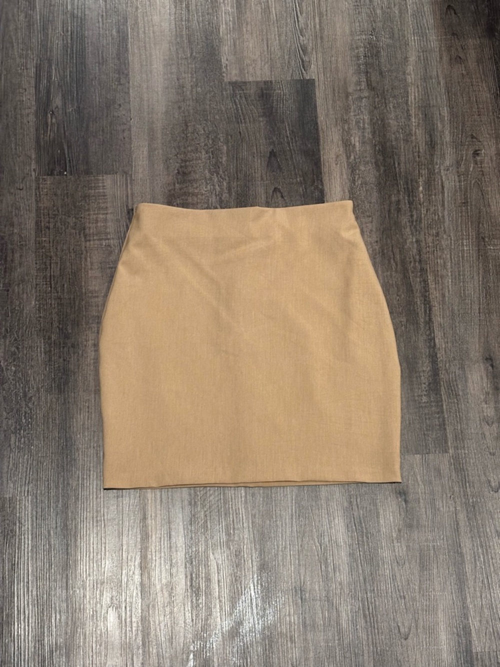 Women's Camel Mini Skirt - Sleek Straight Fit